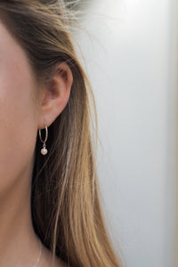 Tiny Pearl Hoops