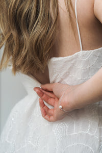 Dainty Silver Pearl Charm Bracelet