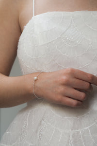 Dainty Silver Pearl Charm Bracelet