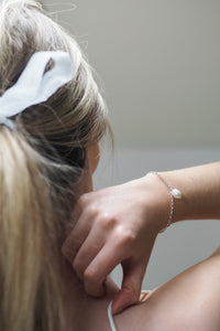 Silver Pearl Charm Bracelet