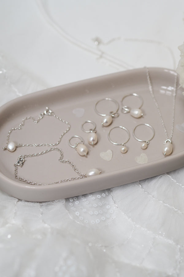 Tiny Pearl Hoops
