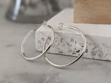Load image into Gallery viewer, Chunky sterling silver hoop Earrings