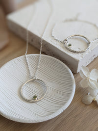 Organic Halo Birthstone Necklace