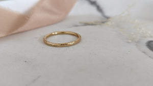 9ct Gold Hammered Band