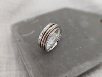 Personalised Solid Silver And Gold Spinner Ring