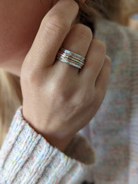 Personalised Solid Silver And Gold Spinner Ring