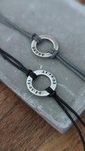 Load image into Gallery viewer, Mens Personalised Silver Cord Bracelet