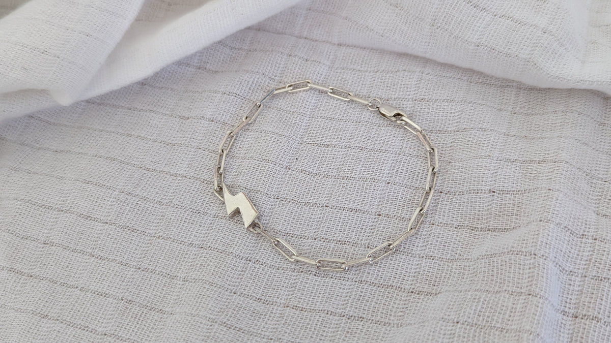 Sterling Silver Lightning Bolt Bracelet