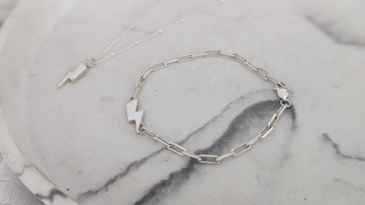 Sterling Silver Lightning Bolt Bracelet