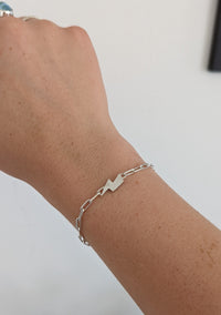 Sterling Silver Lightning Bolt Bracelet