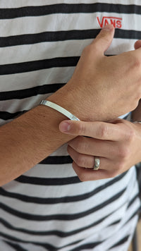Mens Personalised Sterling Silver Cuff Bracelet