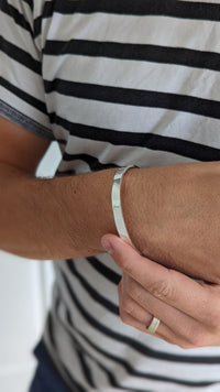 Mens Personalised Sterling Silver Cuff Bracelet