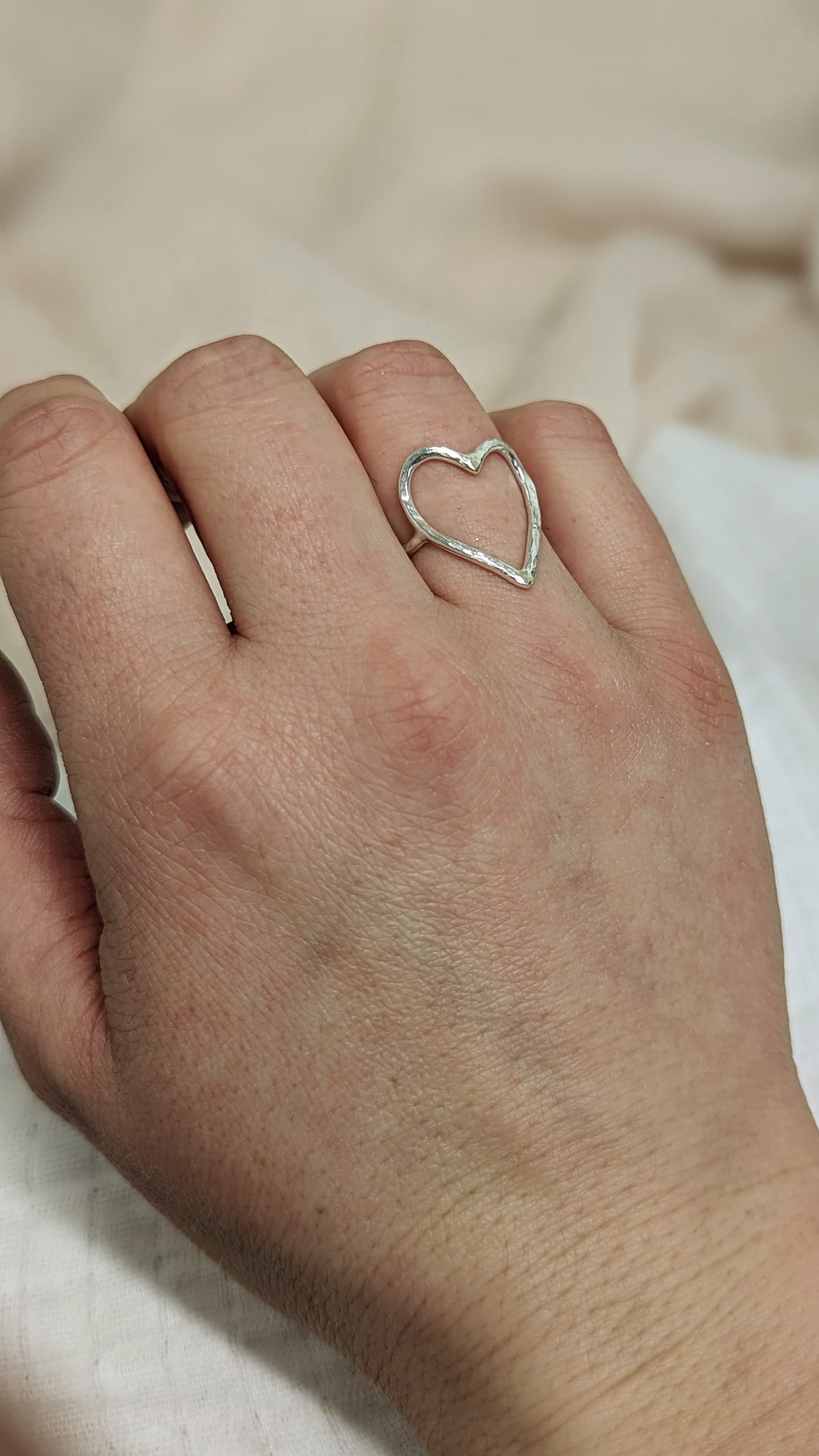 Sterling Silver Open Heart Ring