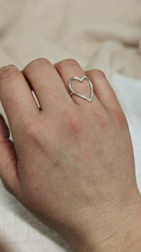 Sterling Silver Open Heart Ring