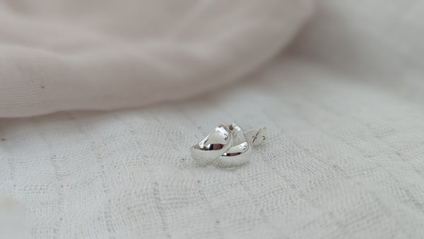 Sterling Silver Wide Huggie Hoop Earrings