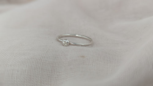 Silver Flower Stacker Ring