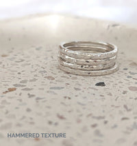 Textured Silver Stacking Ring