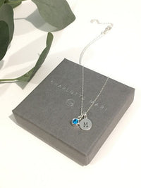 Personalised Initial Birthstone Necklace