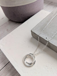 Personalised  Interlocking Rings Necklace