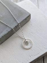 Load image into Gallery viewer, Personalised Silver Birthstone Halo Necklace