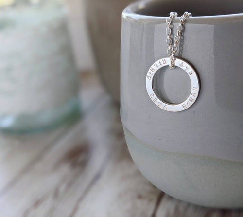 Personalised Sterling Silver Circle Necklace