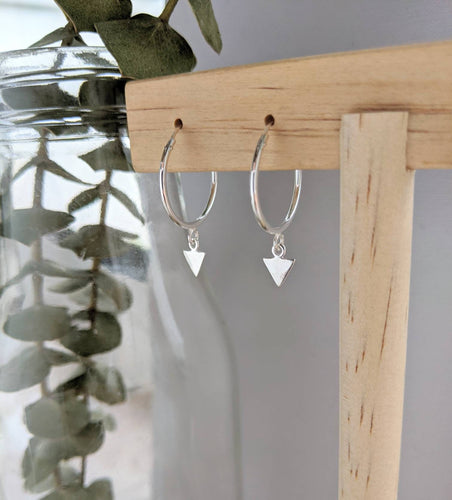 Silver Triangle hoop earrings