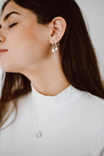 Load image into Gallery viewer, Silver star hoop earrings