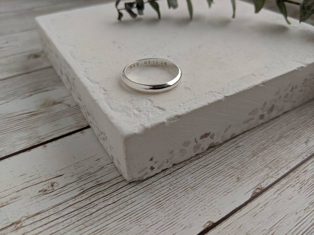 3mm Sterling Silver D Shape Ring