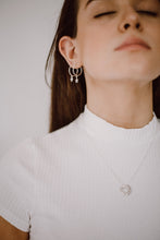 Load image into Gallery viewer, Silver star hoop earrings