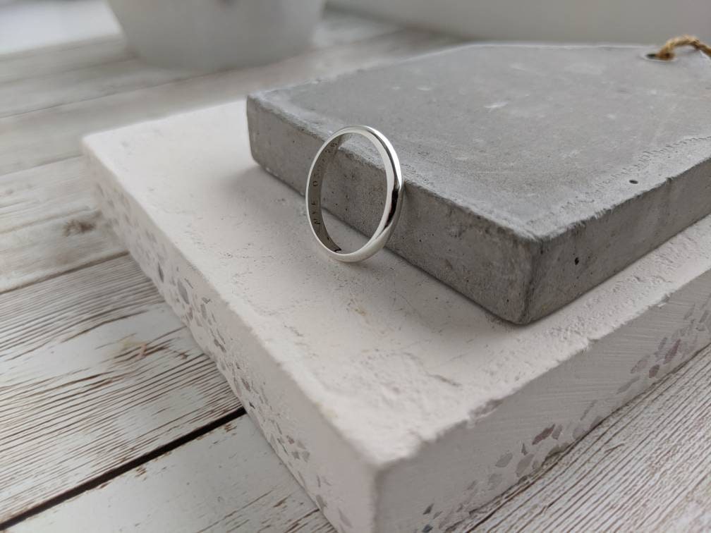 3mm Sterling Silver D Shape Ring