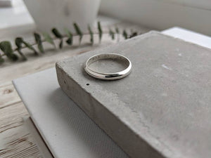 3mm Sterling Silver D Shape Ring