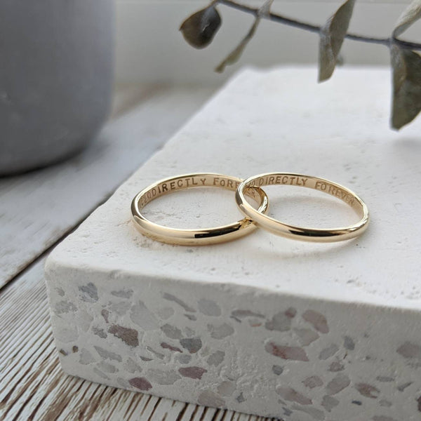 Personalised 9ct Gold D Shape Ring