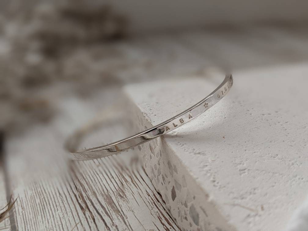 Personalised Silver Bangle