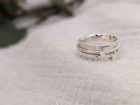 Personalised Star and Moon Silver Spinner Ring