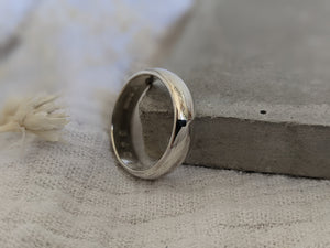 6mm Silver D Shape Message Ring