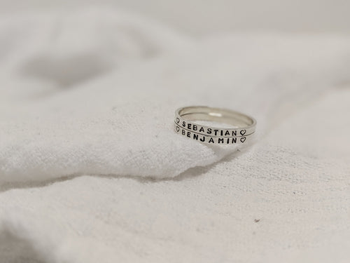 Sterling Silver Stacker Name Ring