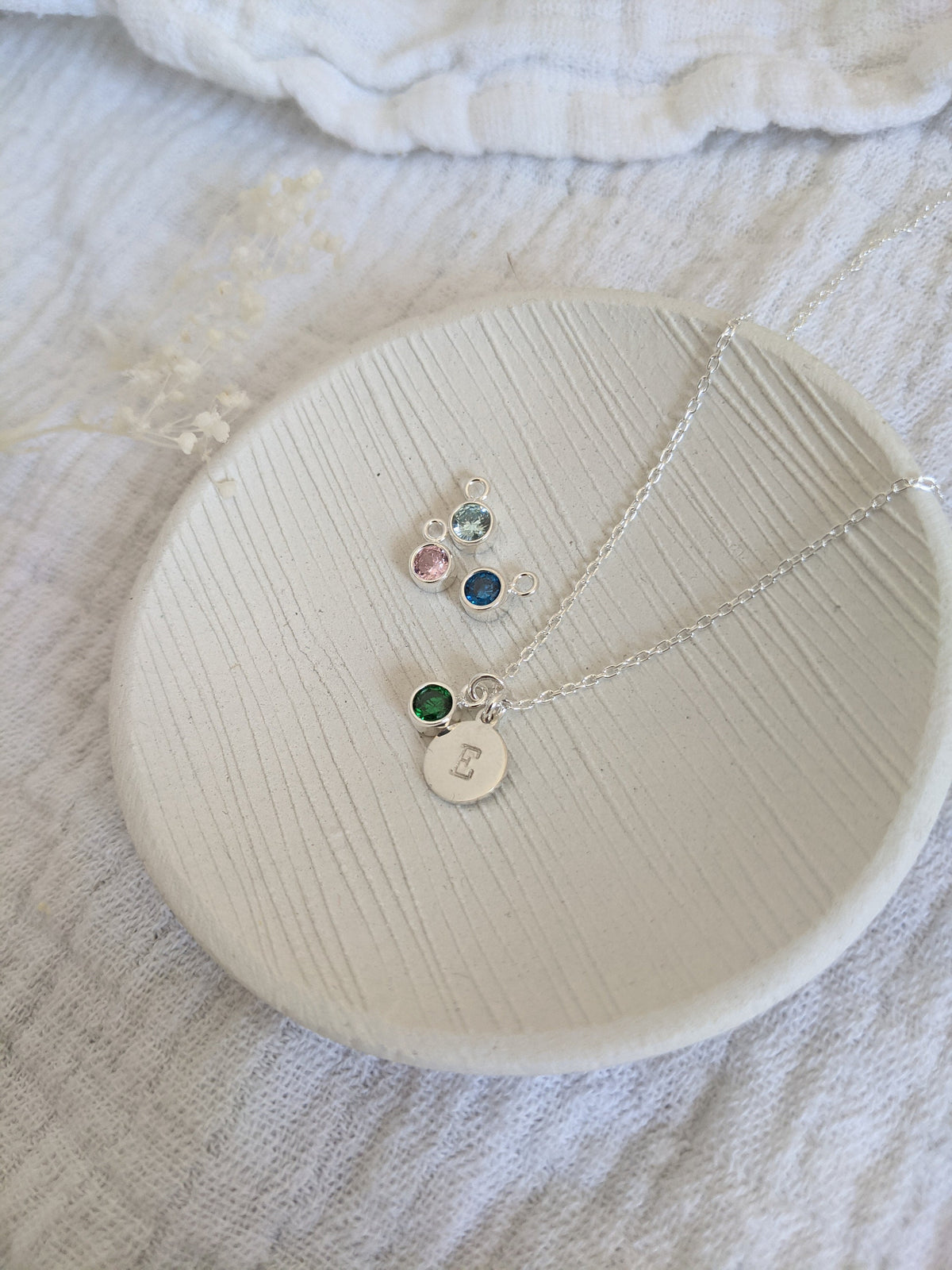 Personalised Initial Birthstone Necklace