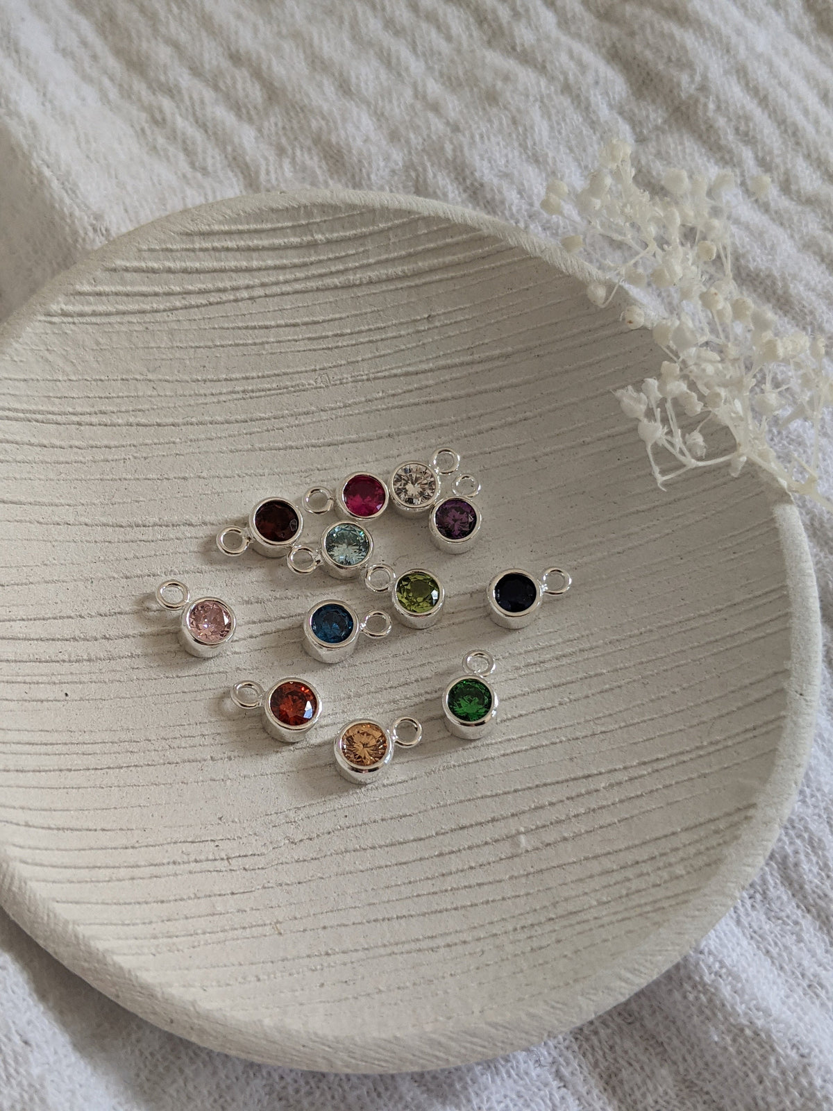 Personalised Silver Birthstone Halo Necklace
