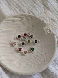 Personalised Silver Birthstone Halo Necklace