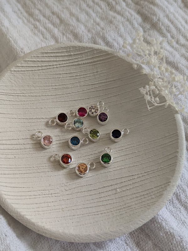 Personalised Silver Birthstone Halo Necklace