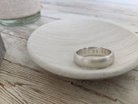6mm Silver D Shape Message Ring