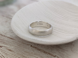 6mm Silver D Shape Message Ring