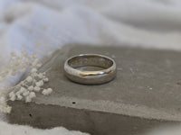 6mm Silver D Shape Message Ring