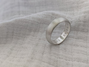 6mm Silver D Shape Message Ring