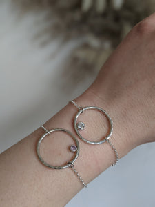 Silver Halo Birthstone Bracelet