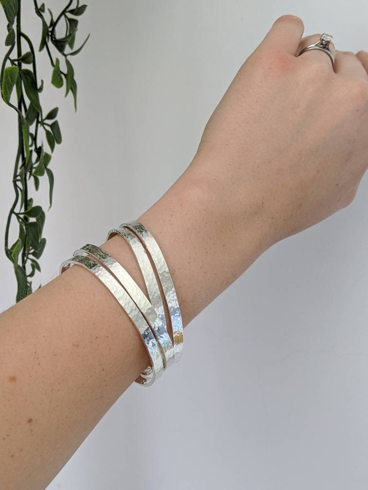 Hammered Secret Message Cuff Bracelet