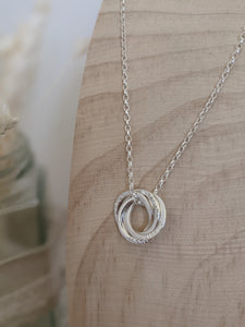 Personalised  Sterling Silver Interlocking Rings Necklace