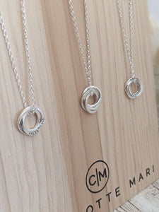 Personalised  Sterling Silver Interlocking Rings Necklace