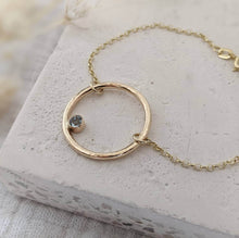 Load image into Gallery viewer, 9ct Gold Halo Birthstone Bracelet