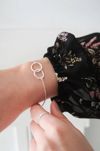 Personalised Interlocking Silver Ring Bracelet